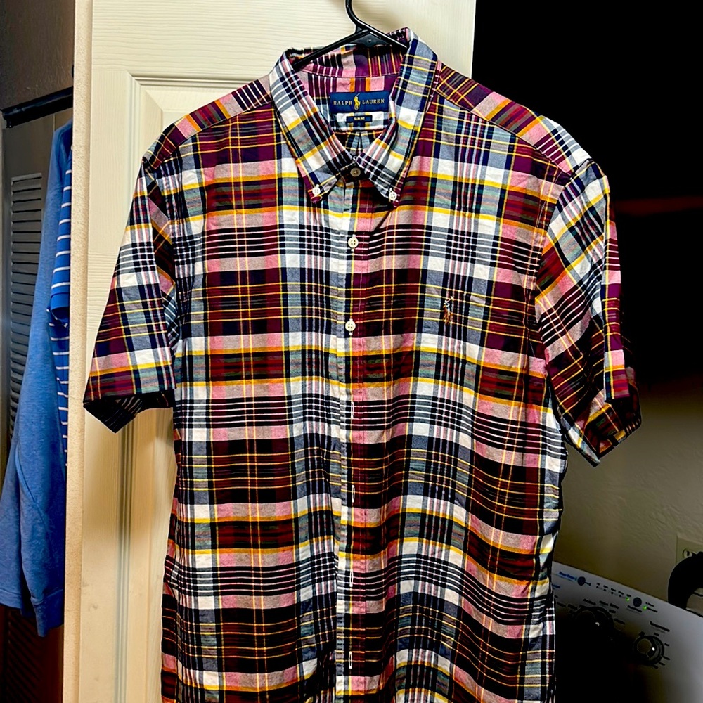 Button-down short sleeve polo by Ralph Lauren slim fit